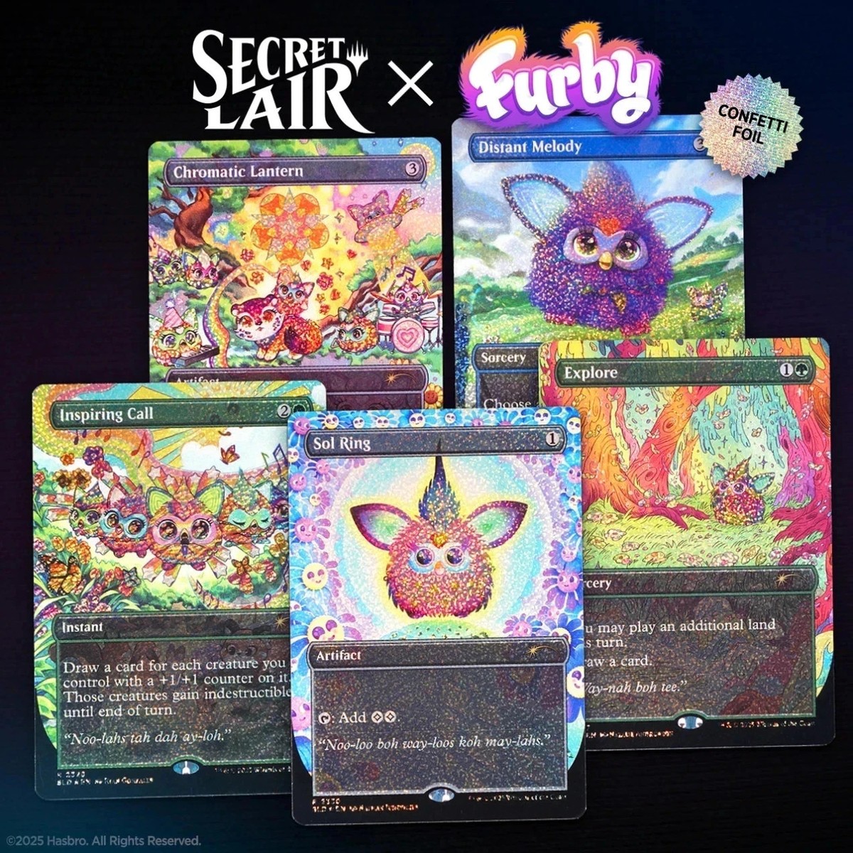 MTG Secret Lair X Furby: Doo-Ay Noo-Lah CONFETTI FOIL Edition