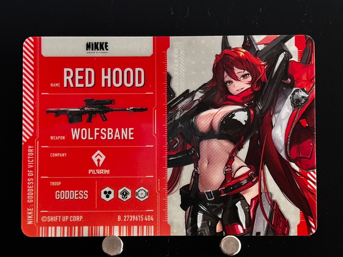 Red Hood Goddess of Victory Nikke Metallic Pass Collection Card