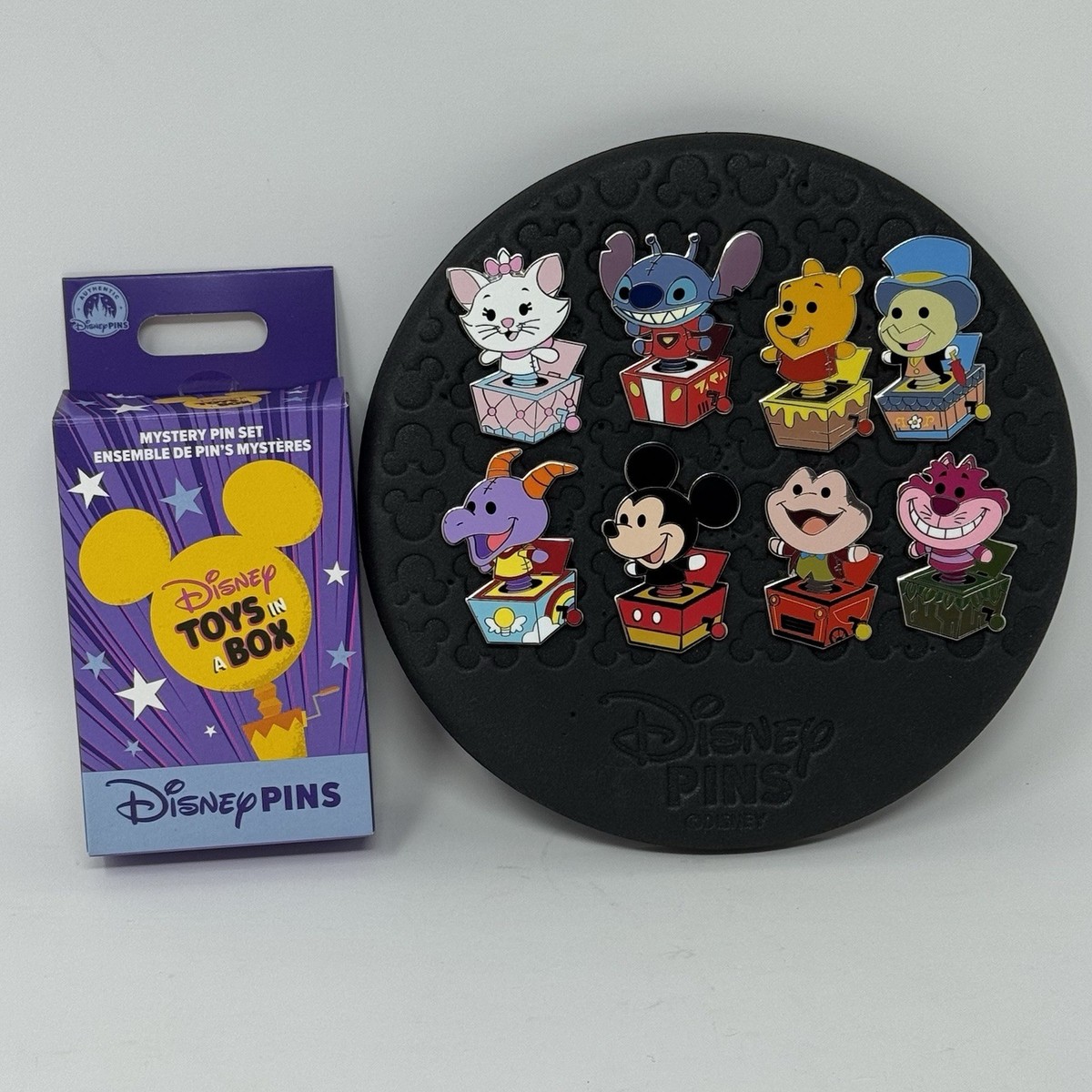Disney Parks Toys In A Box Mystery Pin Complete Set Of 8 Pins NEW