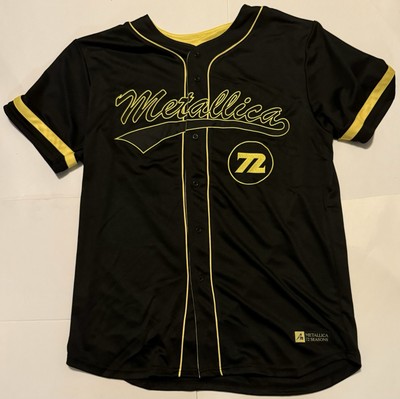 Metallica Official 2025 M72 Tour Baseball Jersey Large Black