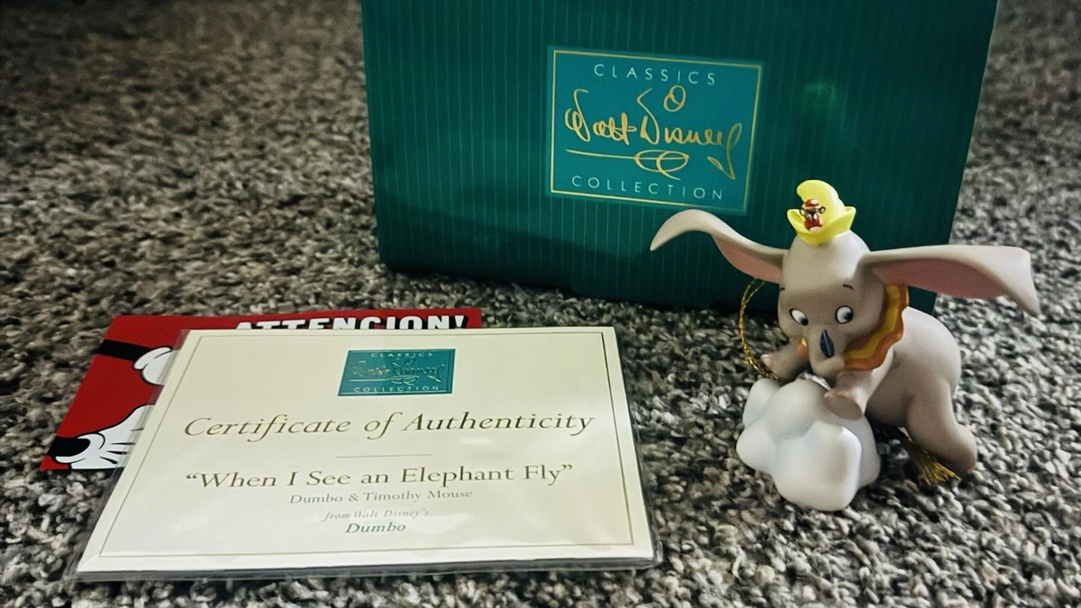 Disney WDCC Dumbo “When I See An Elephant Fly” Ornament & Cloud