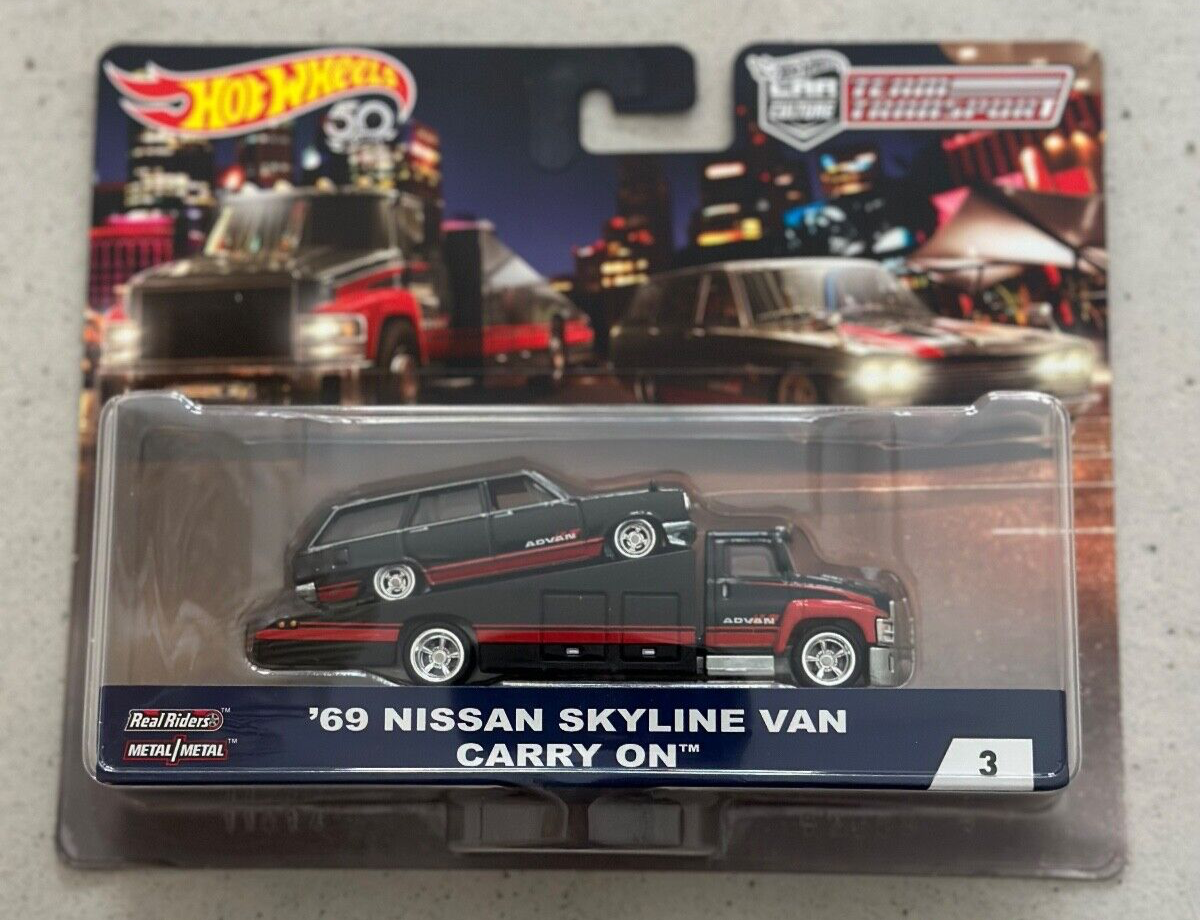 Hot Wheels Team Transport 3 69 NISSAN SKYLINE VAN CARRY ON ADVAN