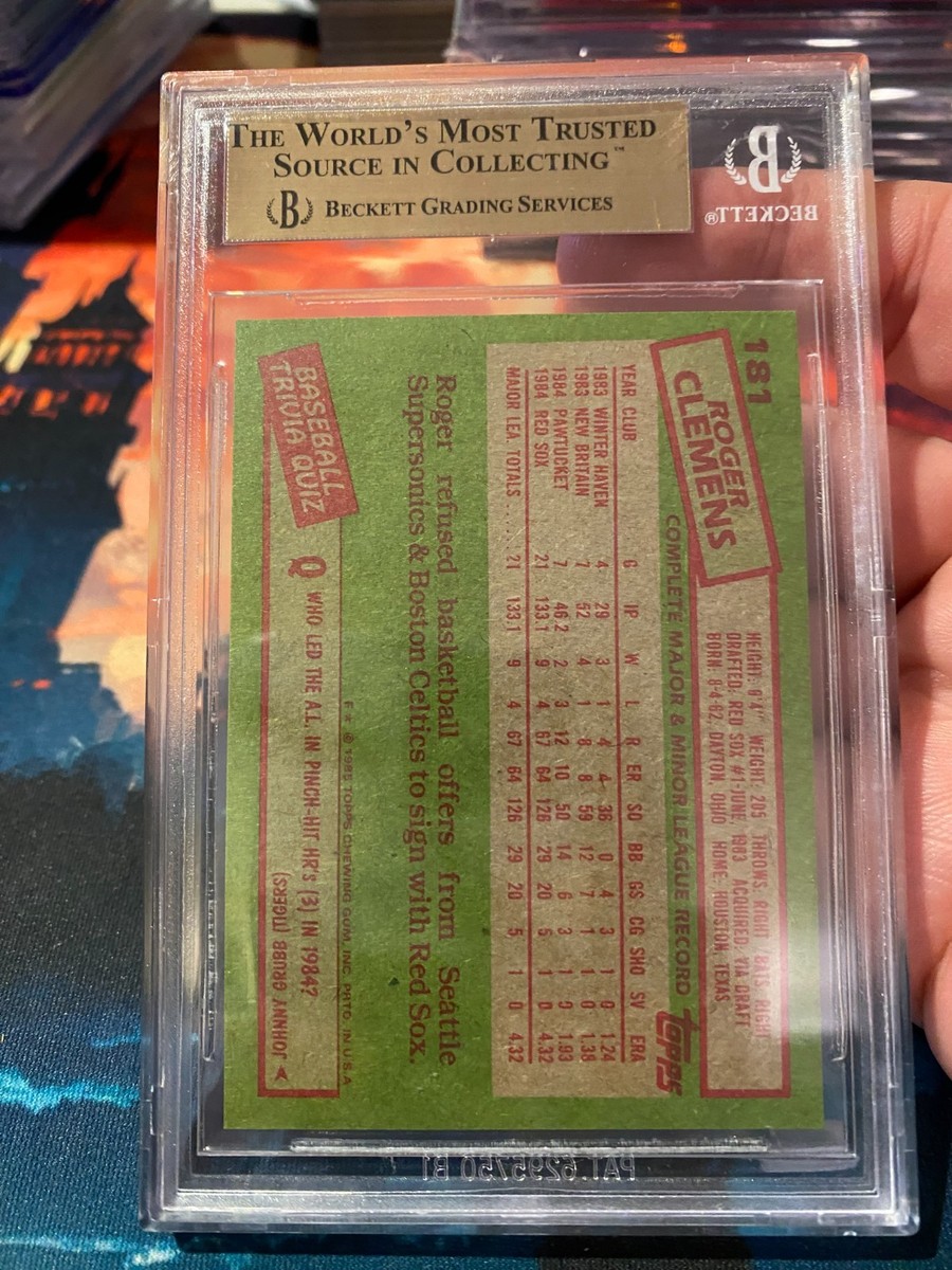 1985 Topps Roger Clemens BGS 10 Rookie Card | eBay