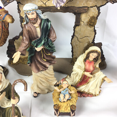 Kirkland Signature 13 Piece Hand Painted Ceramic Nativity Set for