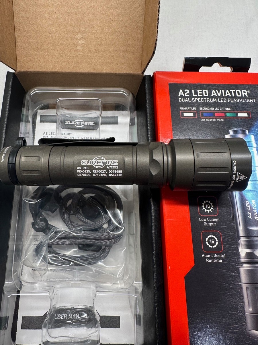 SureFire A2 LED Aviator Dual-Spectrum LED Flashlight A2L-HA-RD 110