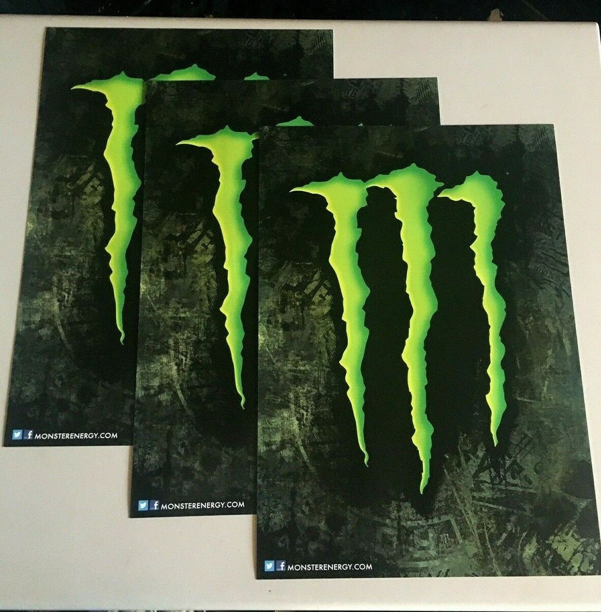 NEW X3 Monster Energy Claw “M” Paper Poster Man Cave Bar Banner