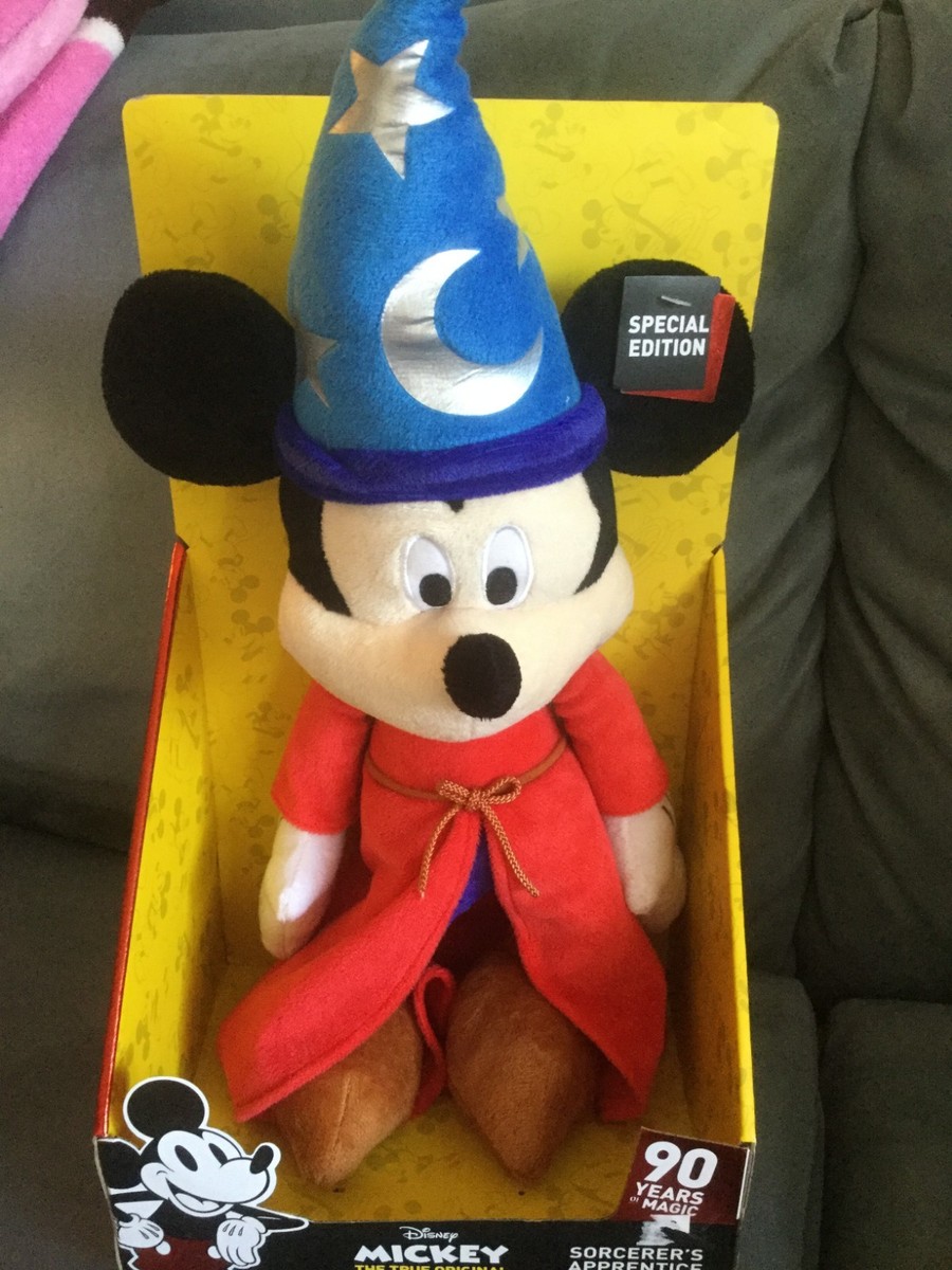 DISNEY MICKEY MOUSE PLUSH SPECIAL EDITION 90 YEARS SORCERER'S