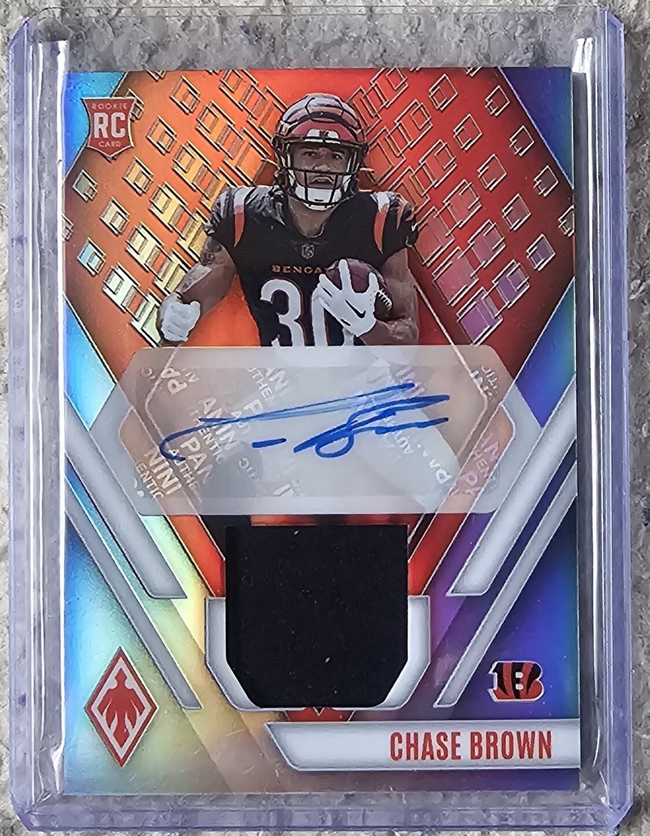 2023 Panini Phoenix Chase Brown RC Rookie Jersey Patch Auto Silver