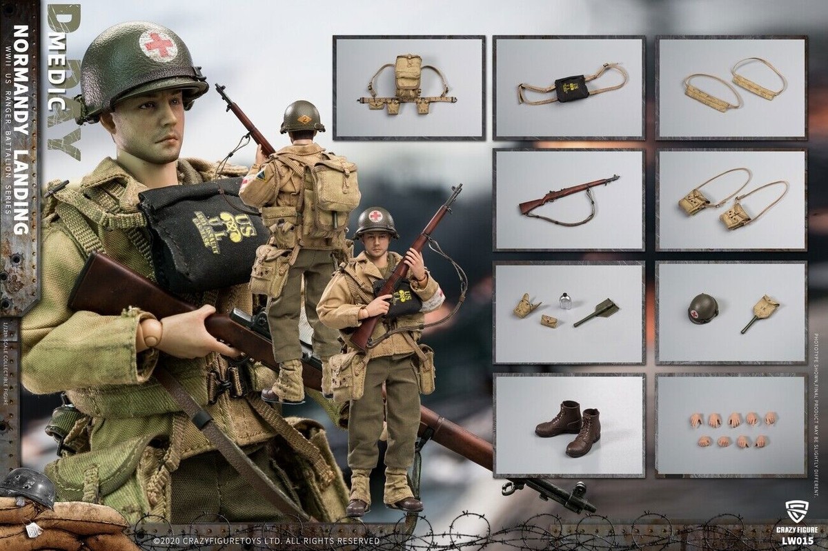 Crazy Figure LW015 WWII U.S. Rangers On D-Day Medic 1/12 ACTION
