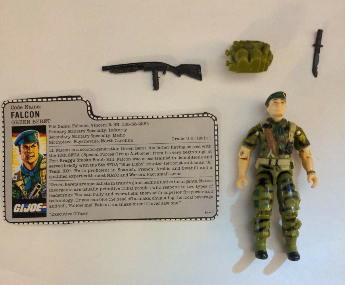 GI JOE Vintage Action Figure FALCON green Beret Hasbro 1987 ARAH