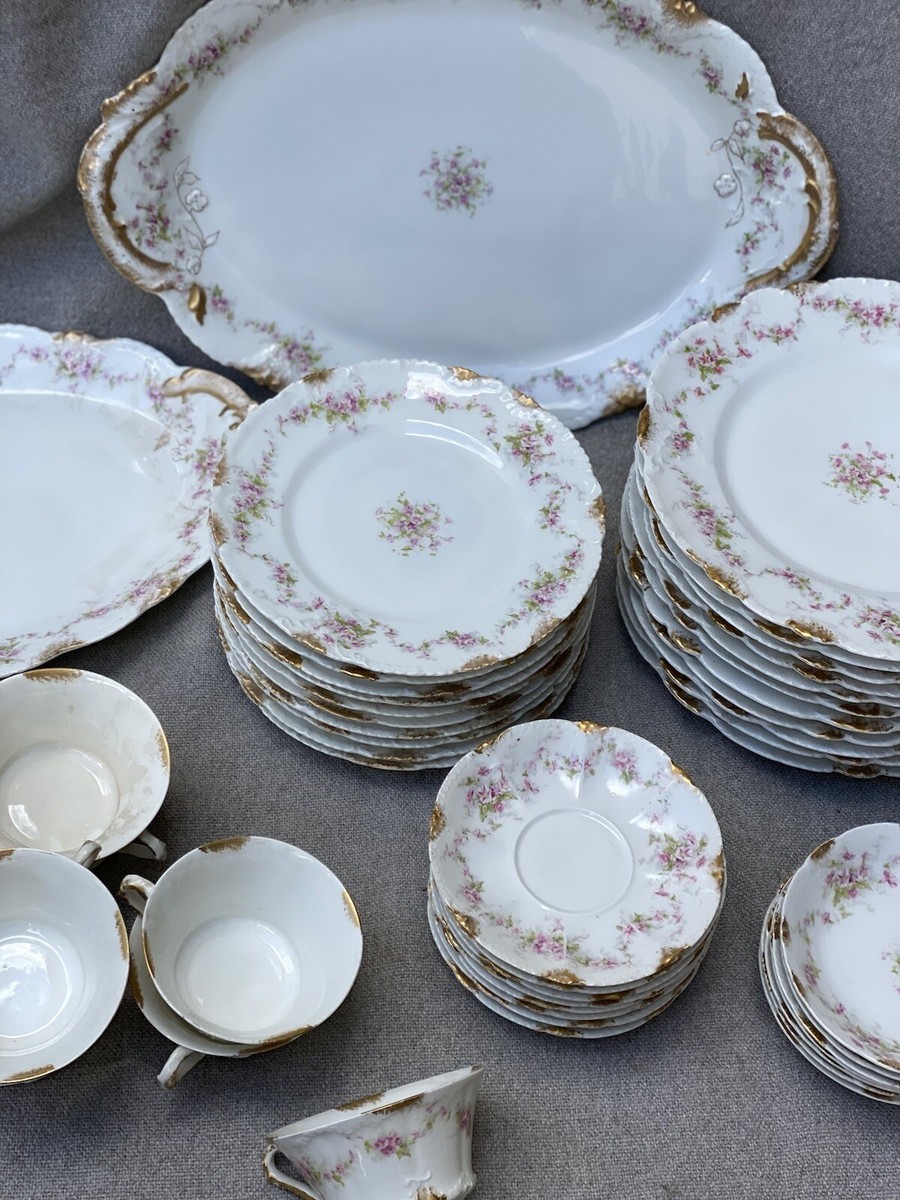 Antique Theodore Haviland Limoges France 47 Piece Porcelain China