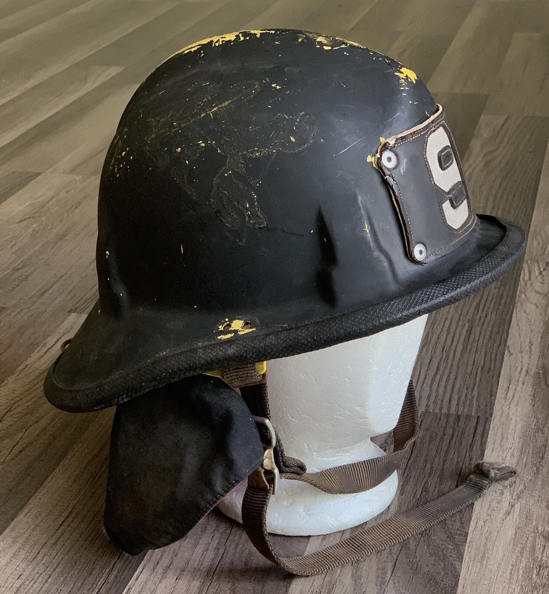 Cairns & Bro Firefighter Fiberglass Helmet With Leather Number 9