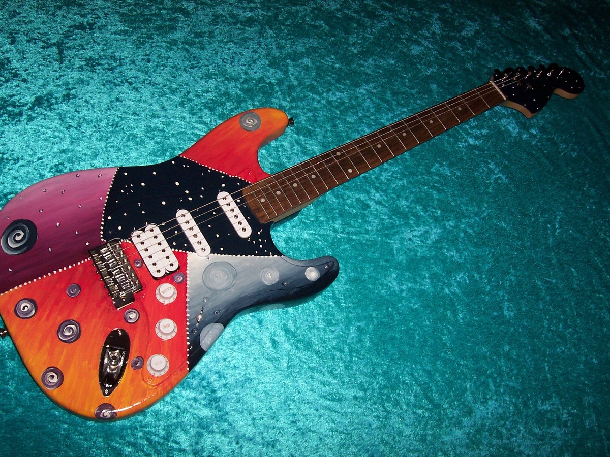 Mosaic Fender Stratocaster Guitar Strat MIM Mexican Mexico paint