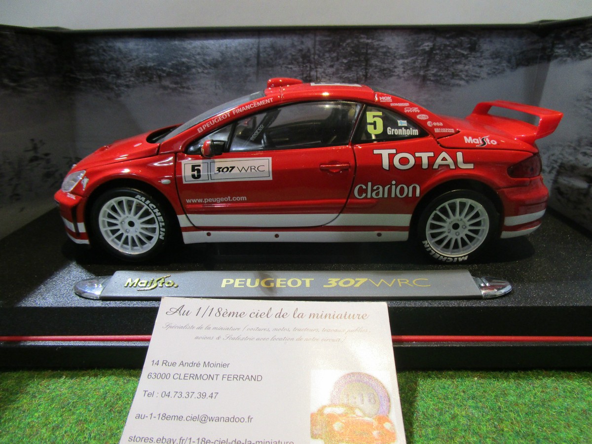 PEUGEOT 307 WRC RALLYE # 5 GRONHOLM rouge au 1/18 MAISTO 38693