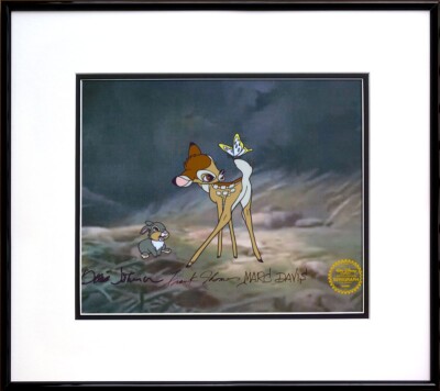 Bambi” Disney Bambi Thumper LE Serigraph Cel FRAMED Art 3 x SIGNED
