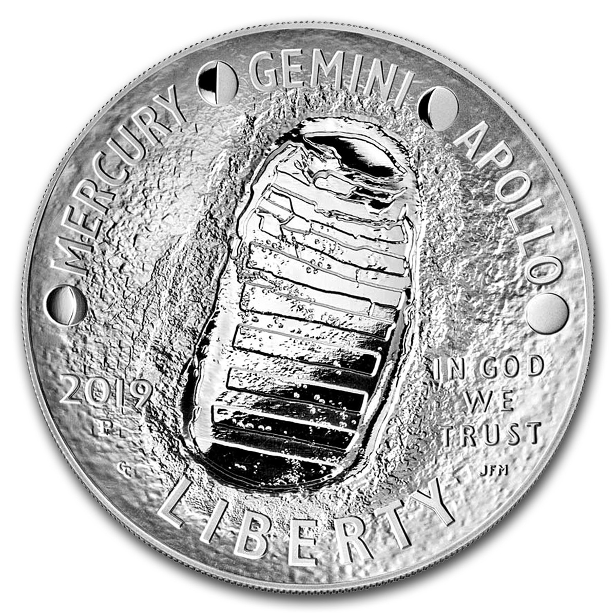 2019-P Apollo 11 50th Anniversary $1 5 oz Silver Prf (Box & COA