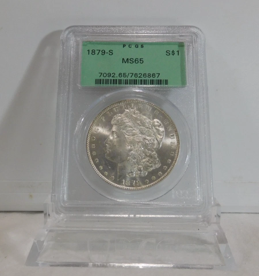 PCGS Certified MS 65 Graded 1879 Year Morgan US Dollars (1878-1921