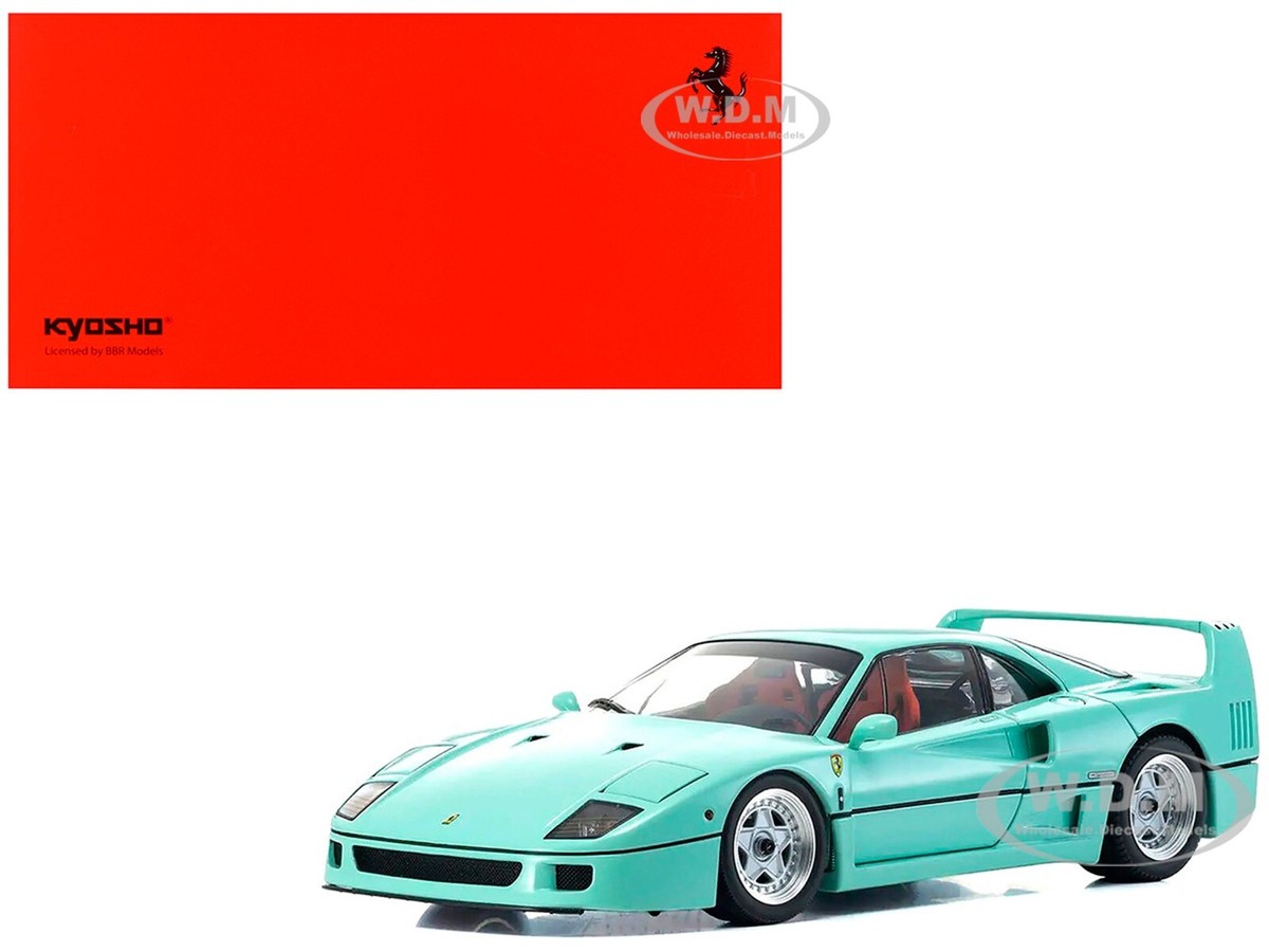 FERRARI F40 MINT GREEN 1/18 DIECAST MODEL CAR BY KYOSHO KS08416 MG