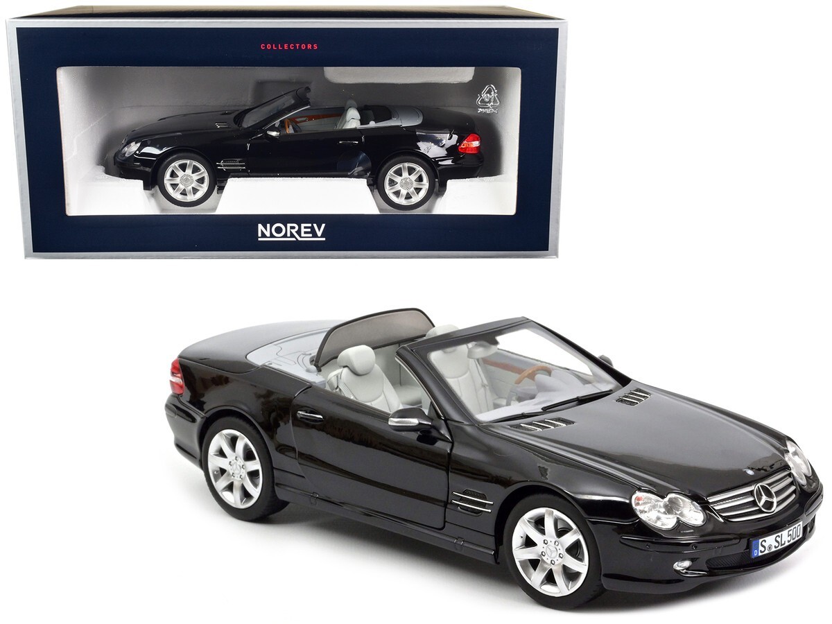 1/18 Mercedes-Benz SL 500 Convertible Black 2003 Diecast Model Car