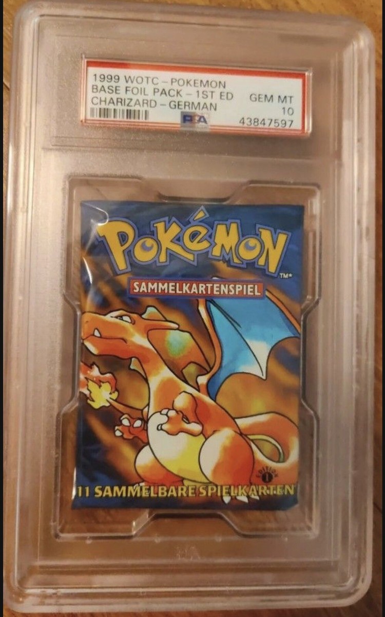 pokemon german base set 1st edition booster pack charizard PSA 10