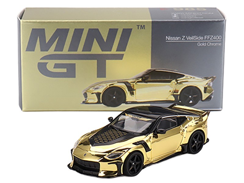 NISSAN Z VEILSIDE FFZ400 GOLD CHROME 1/64 DIECAST MODEL CAR BY
