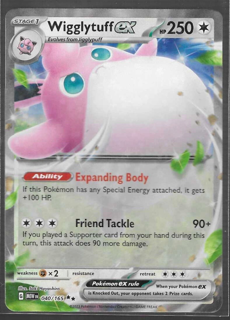 Pokemon TCG - Wigglytuff ex 040/165 - Ultra Rare - 151 - NM | eBay