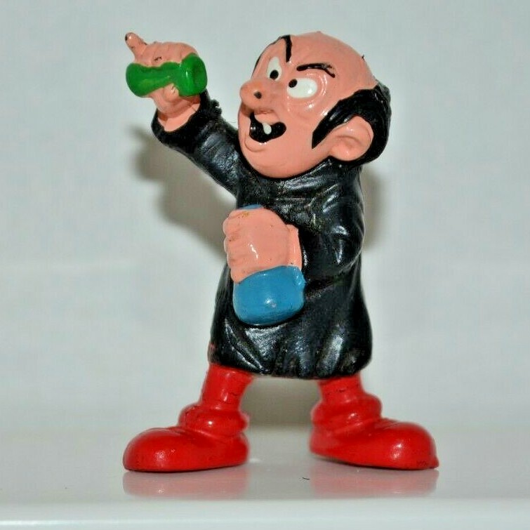 1978 Vintage Schleich Smurfs Villain GARGAMEL Potion PVC Figure