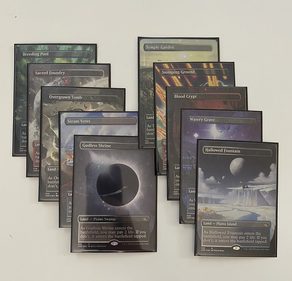 MTG Complete Set *Galaxy Foil* Unfinity Shocklands (10/10) MT/NM