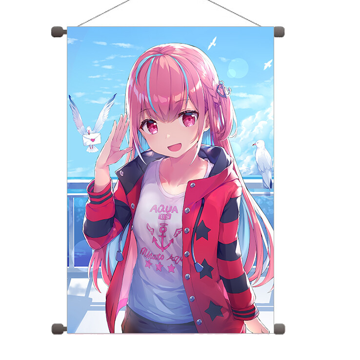 Hololive Vtuber Minato Aqua Ver.A Tapestry Wall Scroll B2 20 in x
