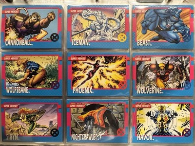 1992 Marvel X-Men Series 1 NEAR COMPLETE 95 (of 100) BASE CARD SET