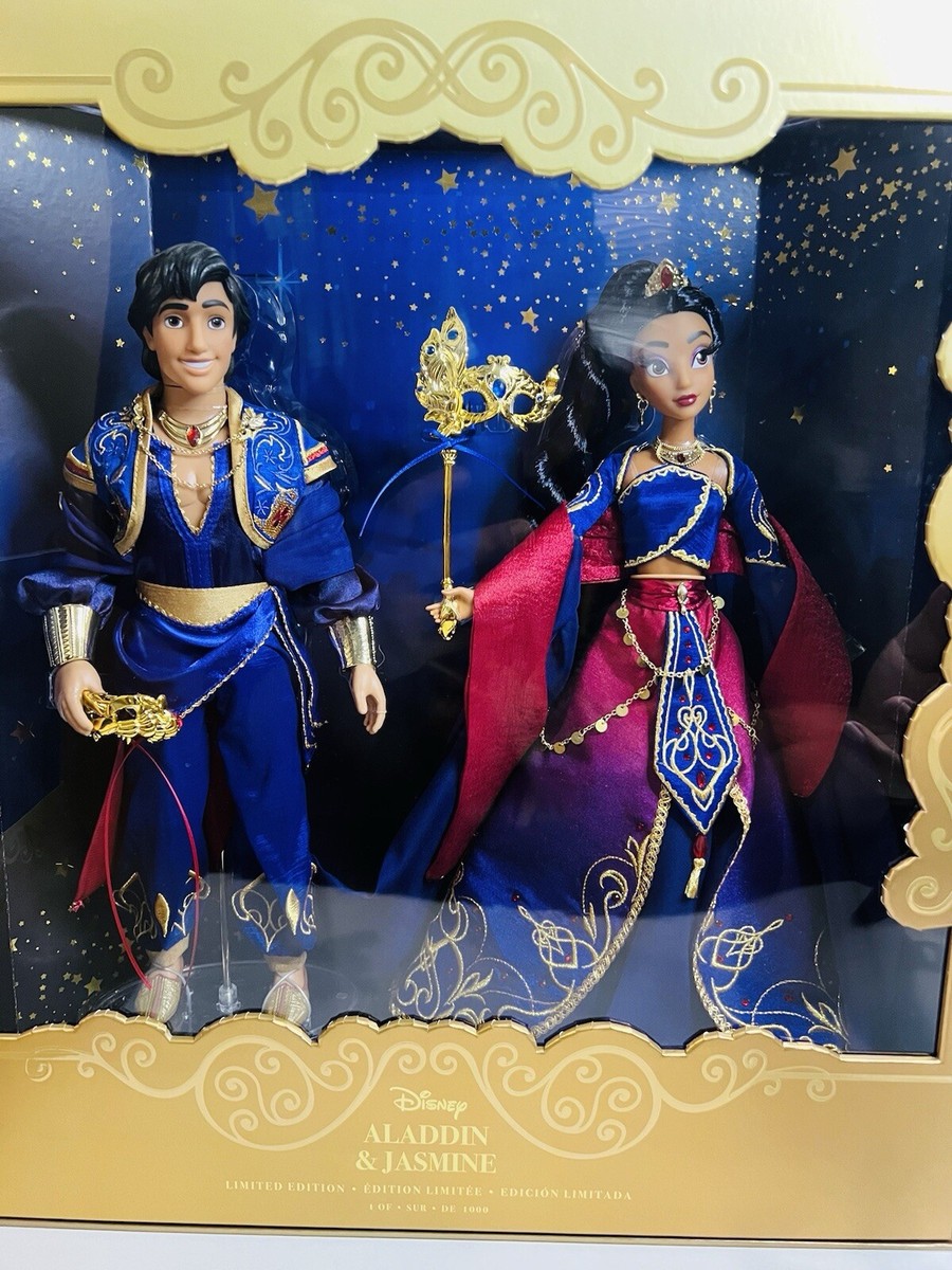 ✨2024 D23 Disney Aladdin and Jasmine Dolls Midnight Masquerade LE