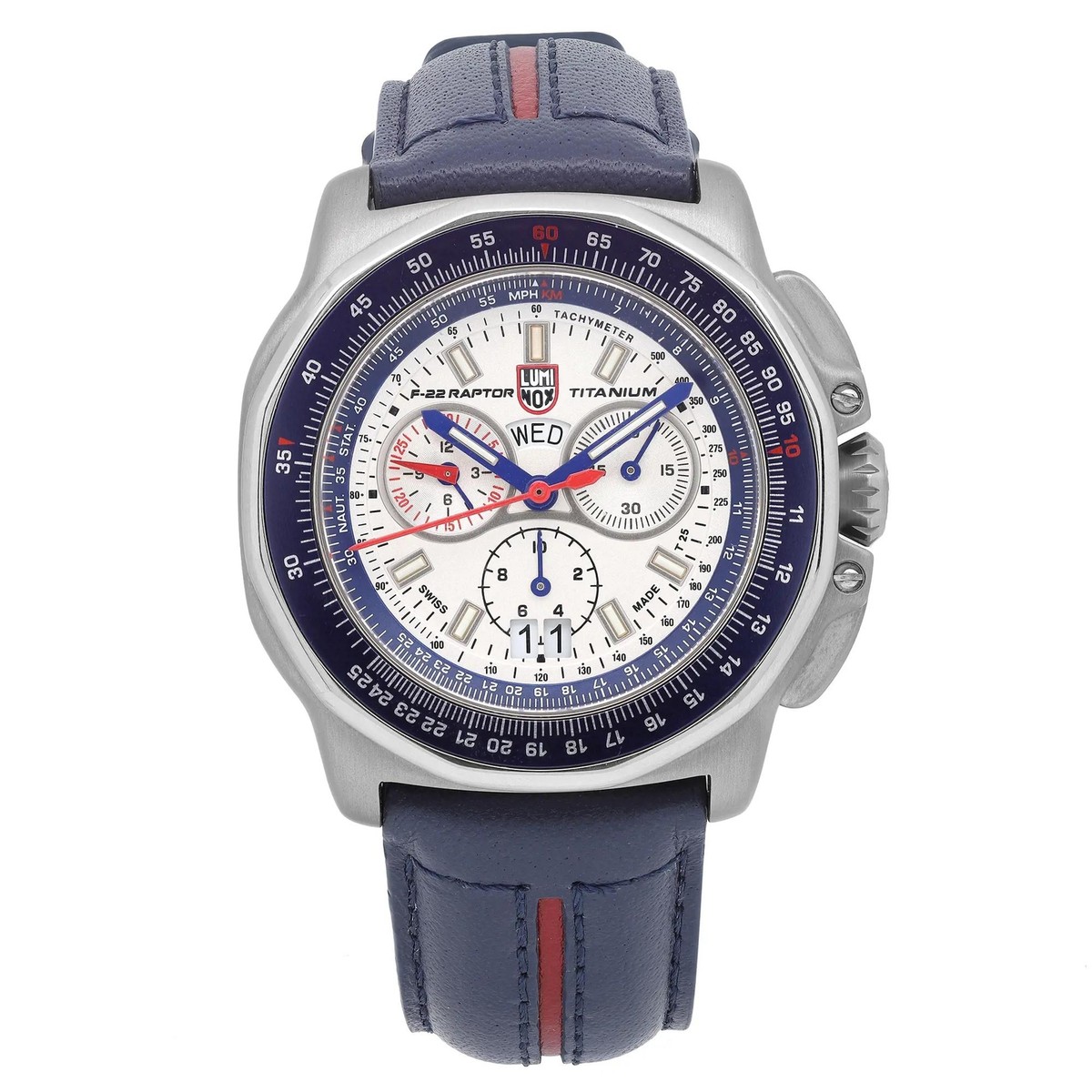 Luminox F-22 Raptor Chronograph 44mm Titanium Silver Dial Quartz