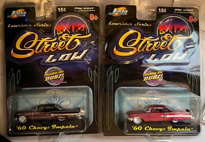 STREET LOW 1:64 Scale 2-'60 CHEVY Impala by Jada Toys (RED/BLK