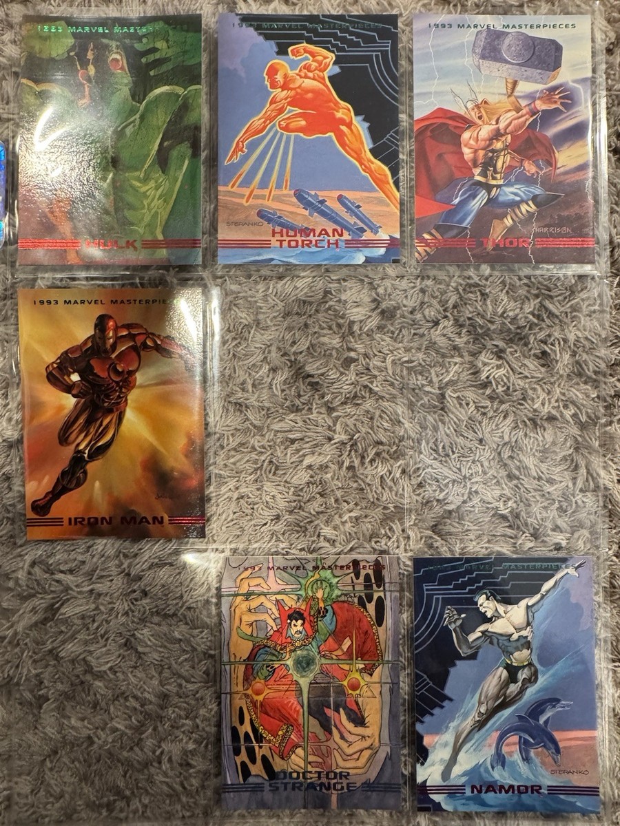1993 Marvel Masterpieces NEAR COMPLETE 83 (of 90) BASE CARD SET