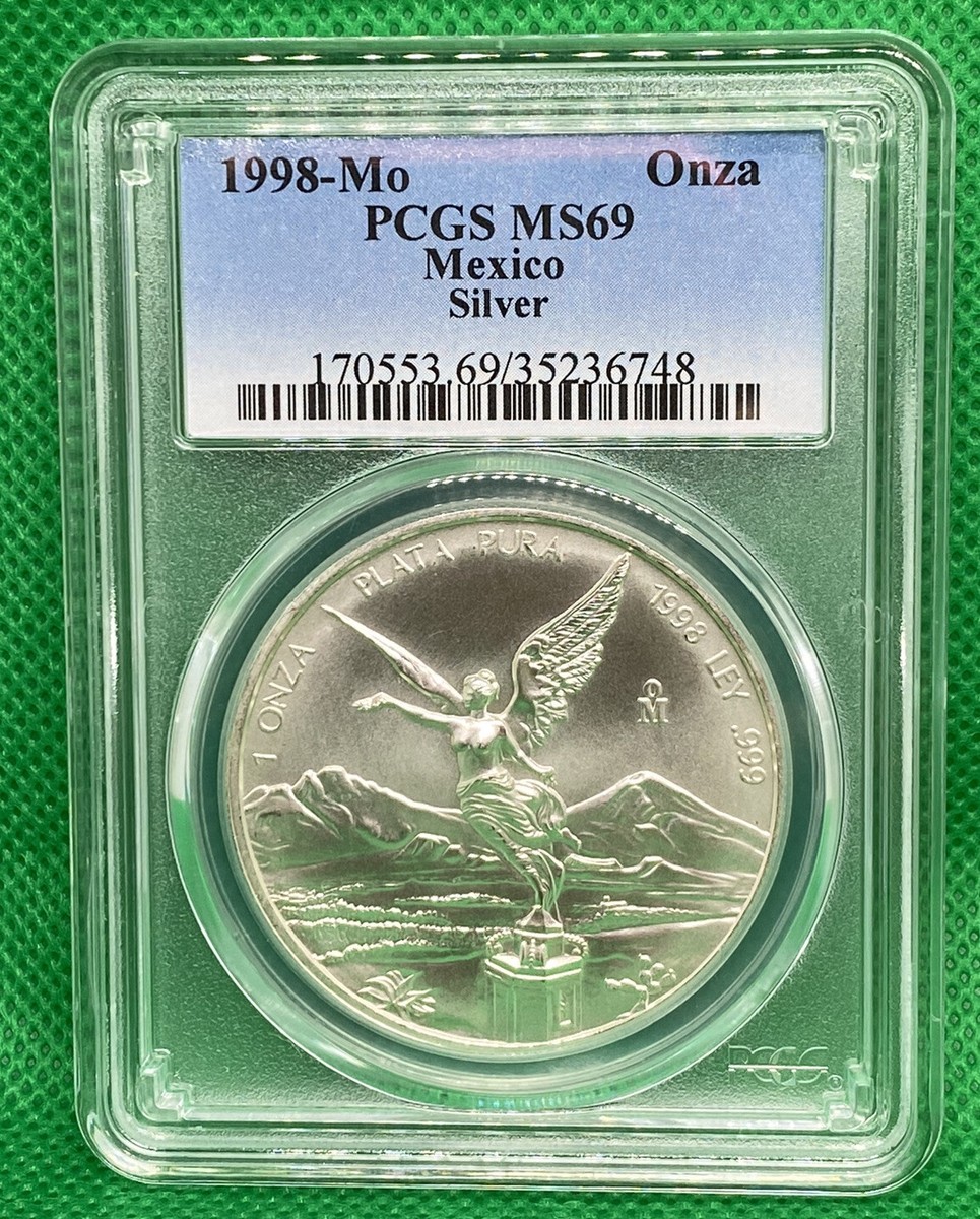 1998 Mo MEXICO PCGS MS69 1 OZ SILVER LIBERTAD SUPER RARE | eBay