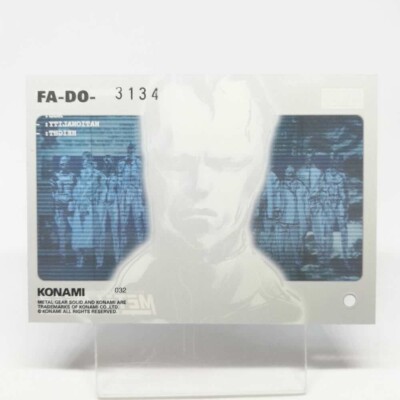 032 Decoy Octopus Metal Gear Solid Trading card Plastic Back