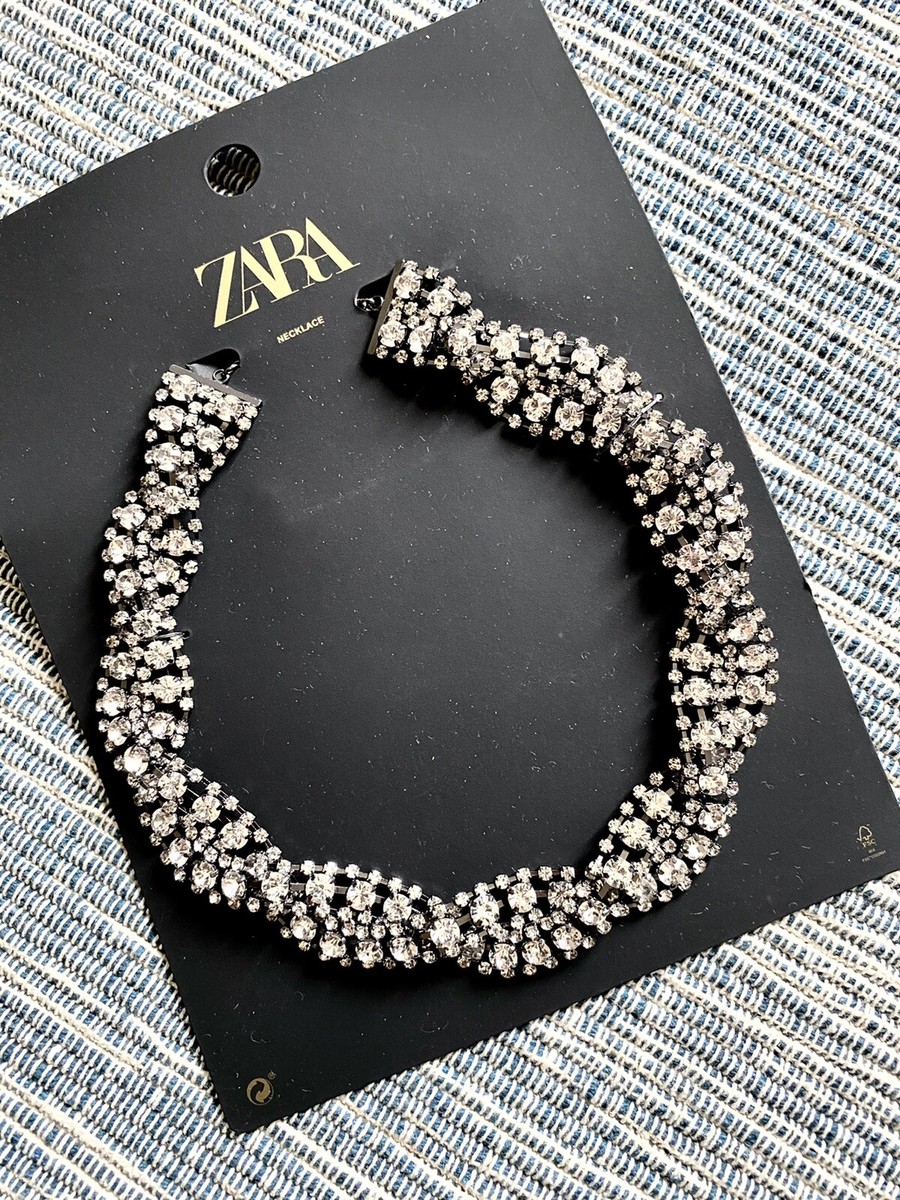 Zara Large Bejewelled Rhinestone Necklace Bnwt J01 | eBay