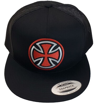 Chopper Iron Cross Patch Yupoong Trucker Hat / YP Classics 6006