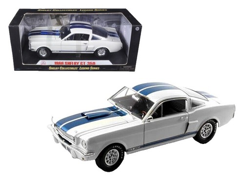 1966 Shelby Mustang GT350 Diecast 1/18 White & Blue Stripe Minicar