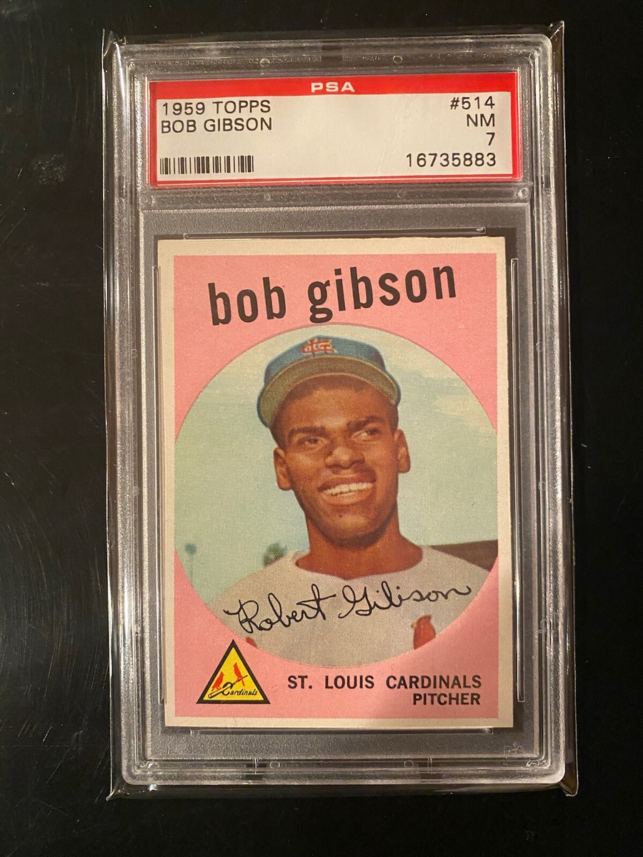 PSA 7 NM 1959 Topps Bob Gibson Rookie Card #514 Rookie Baseball