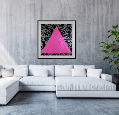 Keith Haring、Silence=Death、希少画集画、新品額装付