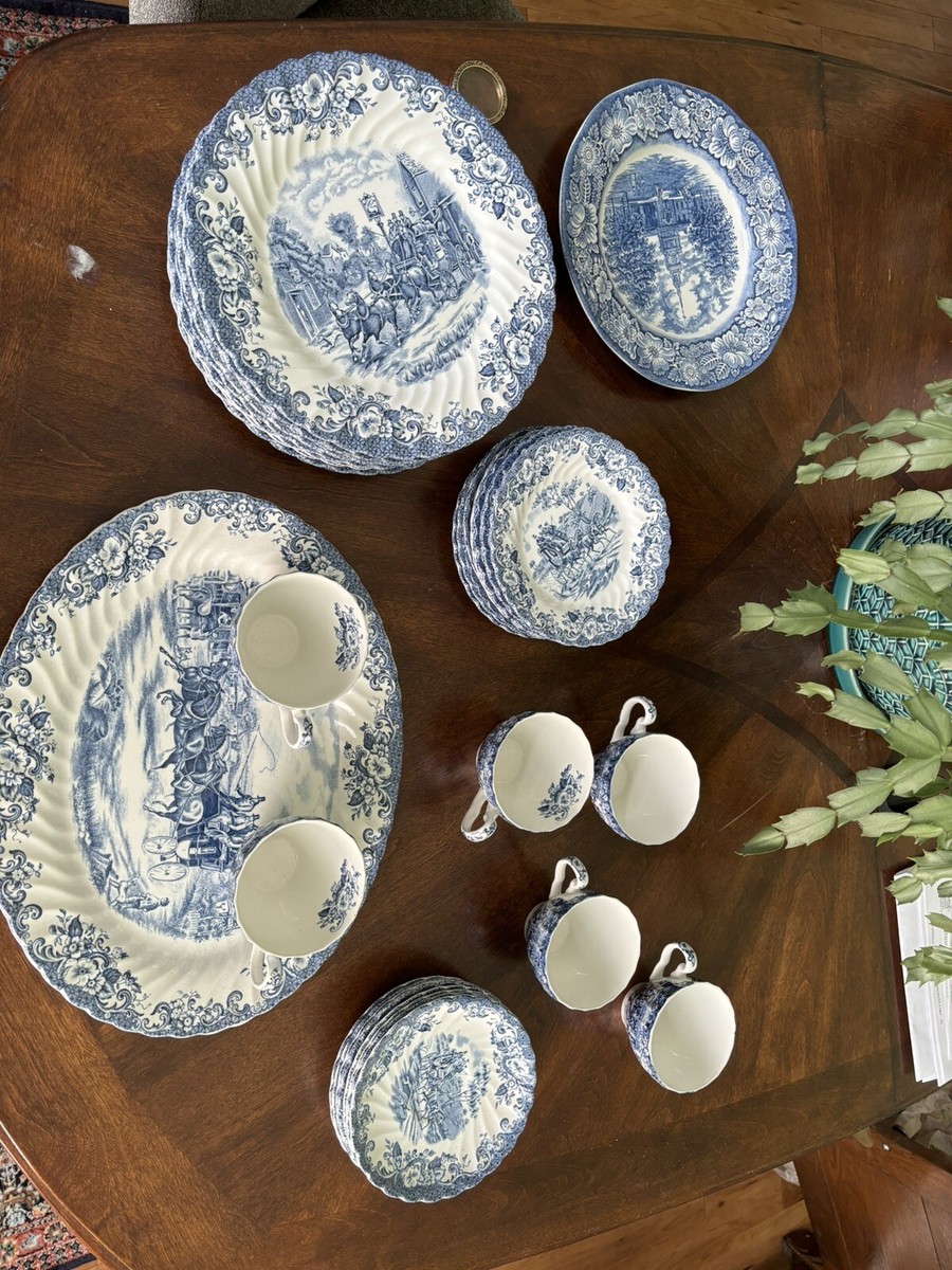 vintage johnson bros coaching scene dish set 36pc | eBay