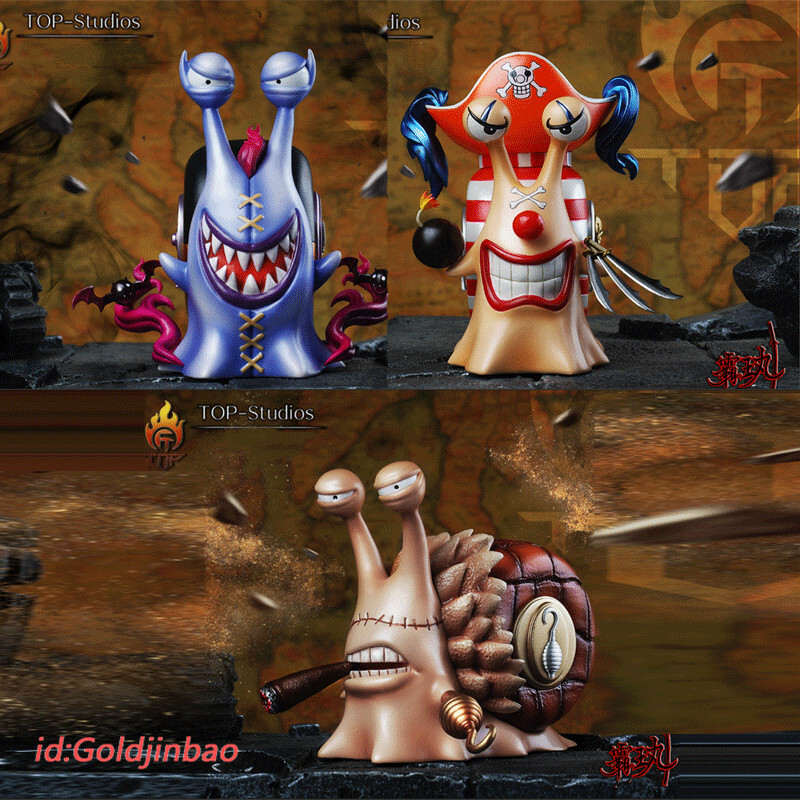 TOP Studio Den Den Mushi Resin Statue Enel 3pcs Sir Crocodile In