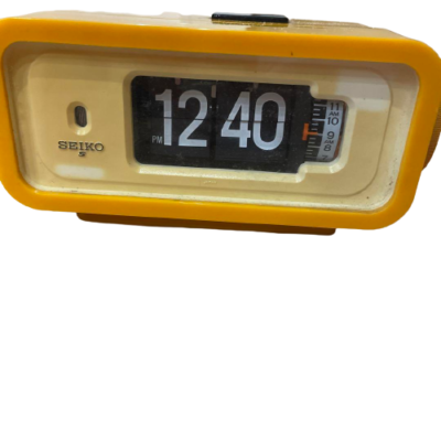 Seiko DP666T Digital Flip Clock Alarm Yellow Body Vintage Very