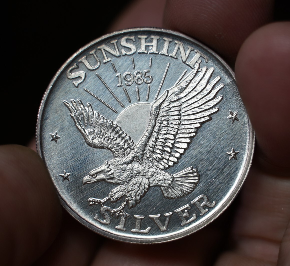 1985 Sunshine Mining | 1 troy ounce .999 fine Silver round C563 | eBay