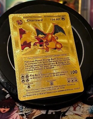 Pokemon Charizard 120HP Gold Foil Fan Art Card 4/102, Choose your