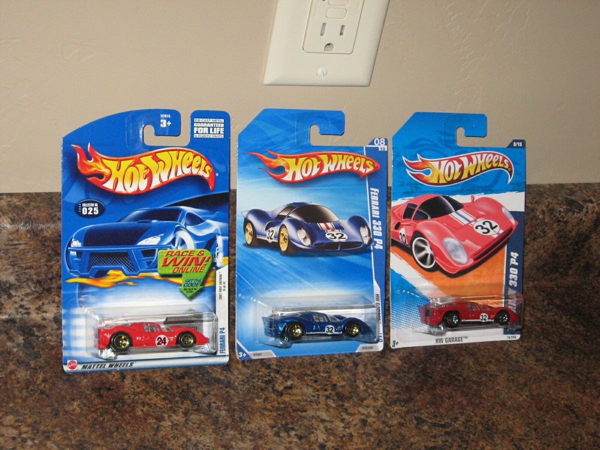 Hot Wheels Nice Lot of 3 1967 Ferrari 330 P4 Variation Red Blue