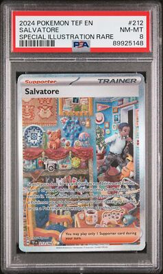 PSA 8 Salvatore Special Illustration Rare #212 2024 Pokemon Tef