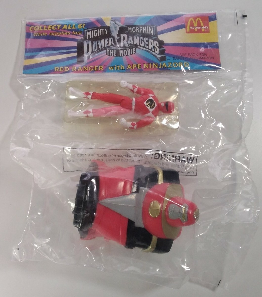 Mighty Morphin Power Rangers Vtg 1995 New Sealed McDonalds Toy Red