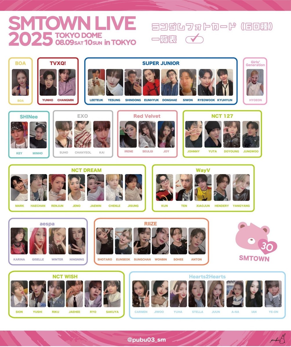 SMTOWN LIVE 2025 TOKYO DOME OFFICIAL TRADING PHOTOCARD IN TOKYO
